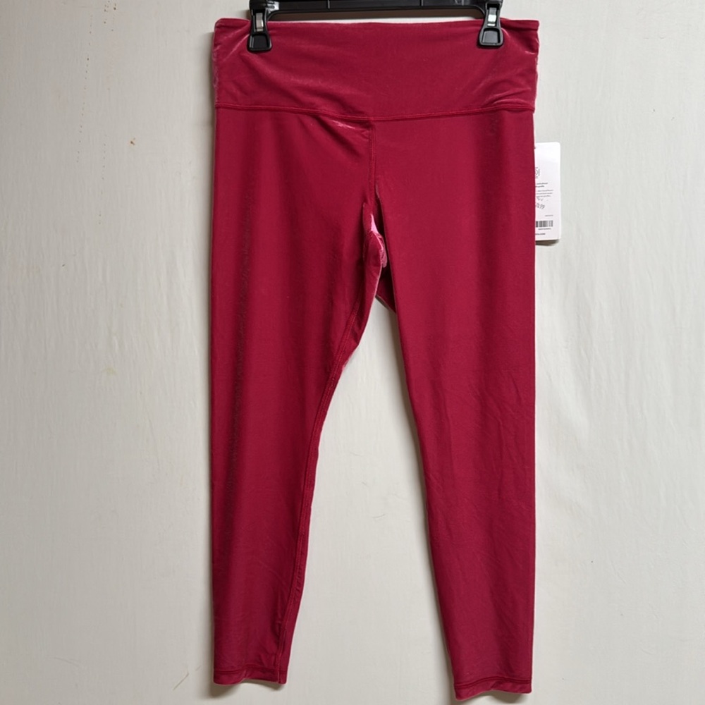 Athleta Magenta Elevation Velvet Tight Size Large Petite